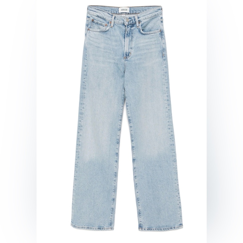 Agolde Harper Light Blue Straight-Leg High-Rise Jeans
